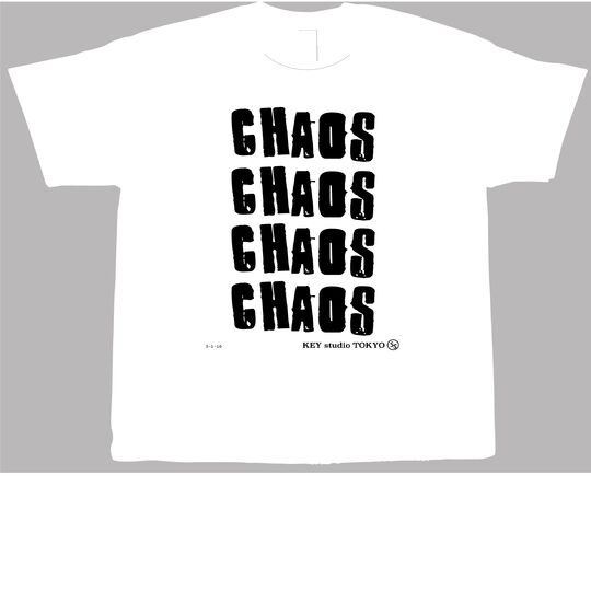 Tシャツ　Mサイズ　森本様　CHAOSデザイン　リブ下約６センチ_デザイン実寸縦390ミリ